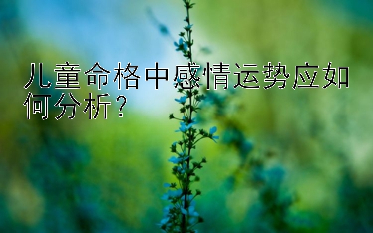 儿童命格中感情运势应如何分析？