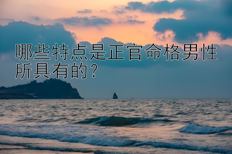 哪些特点是正官命格男性所具有的？