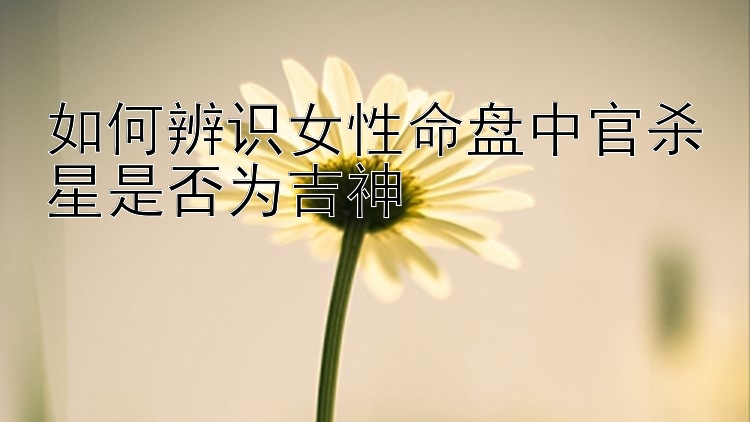 如何辨识女性命盘中官杀星是否为吉神