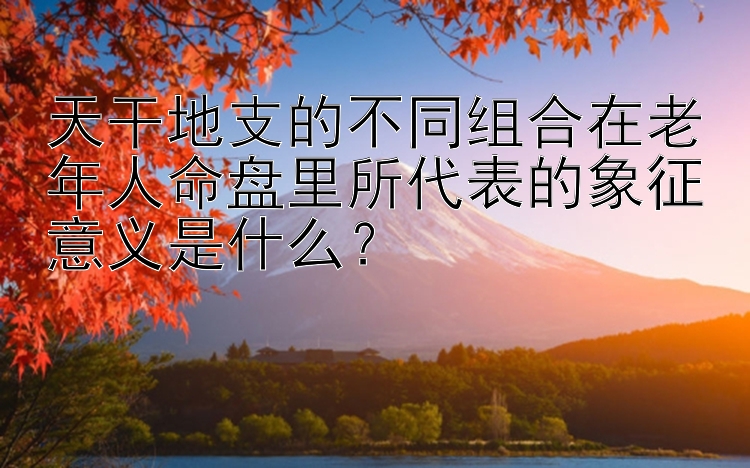 天干地支的不同组合在老年人命盘里所代表的象征意义是什么？