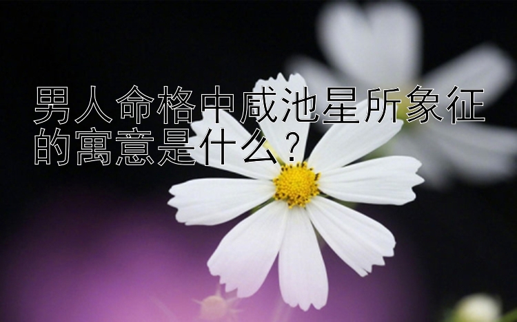 男人命格中咸池星所象征的寓意是什么？