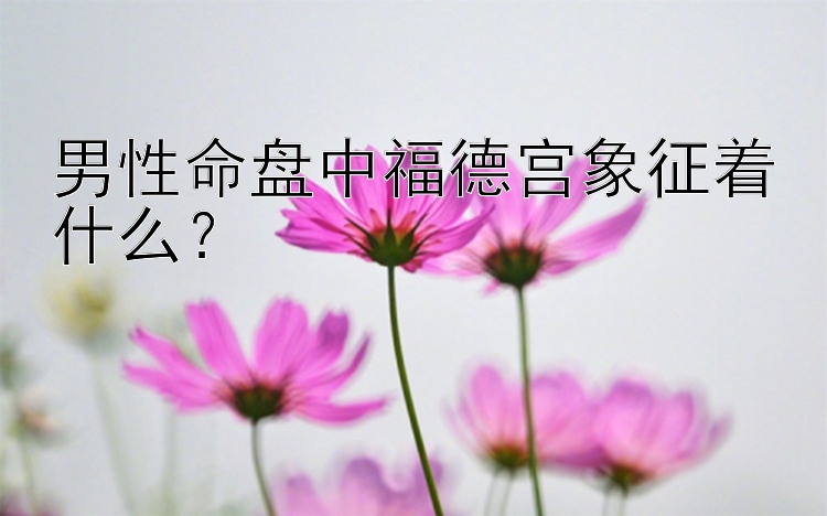 男性命盘中福德宫象征着什么？