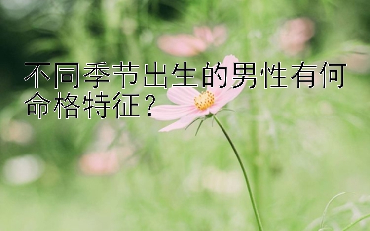 不同季节出生的男性有何命格特征？