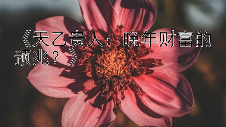 《天乙贵人：晚年财富的预兆？》